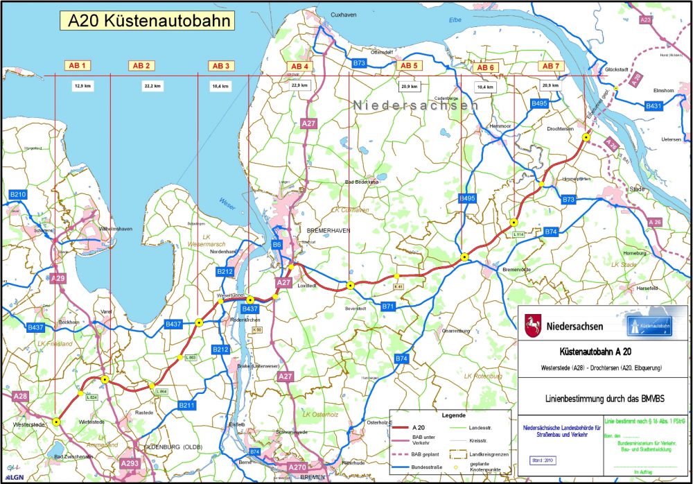 Küstenautobahn A20 / NLStBV - Referenz von DOCby.net