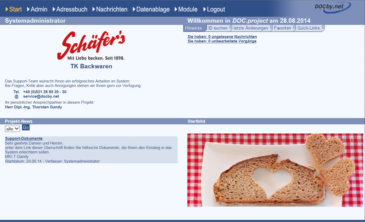 Schäfer's TK Backwaren – Referenz von DOCby.net